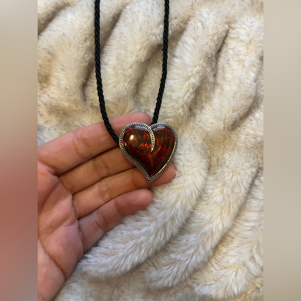 Lia Sophia “Burning Love” Heart-Shaped Pendant Necklace